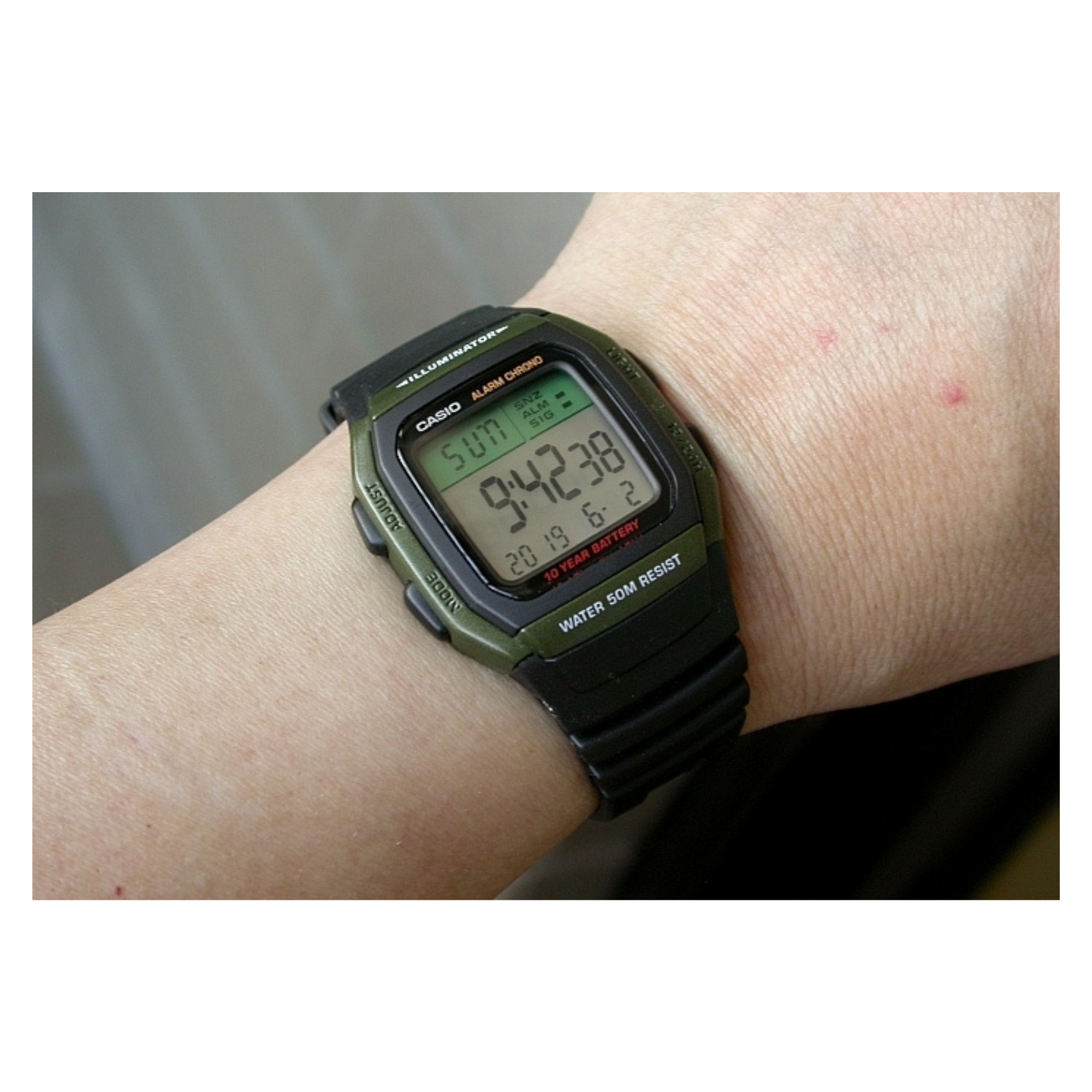 Casio Youth Dual Time Digital Resin Belt Watch W-96H-3AVDF