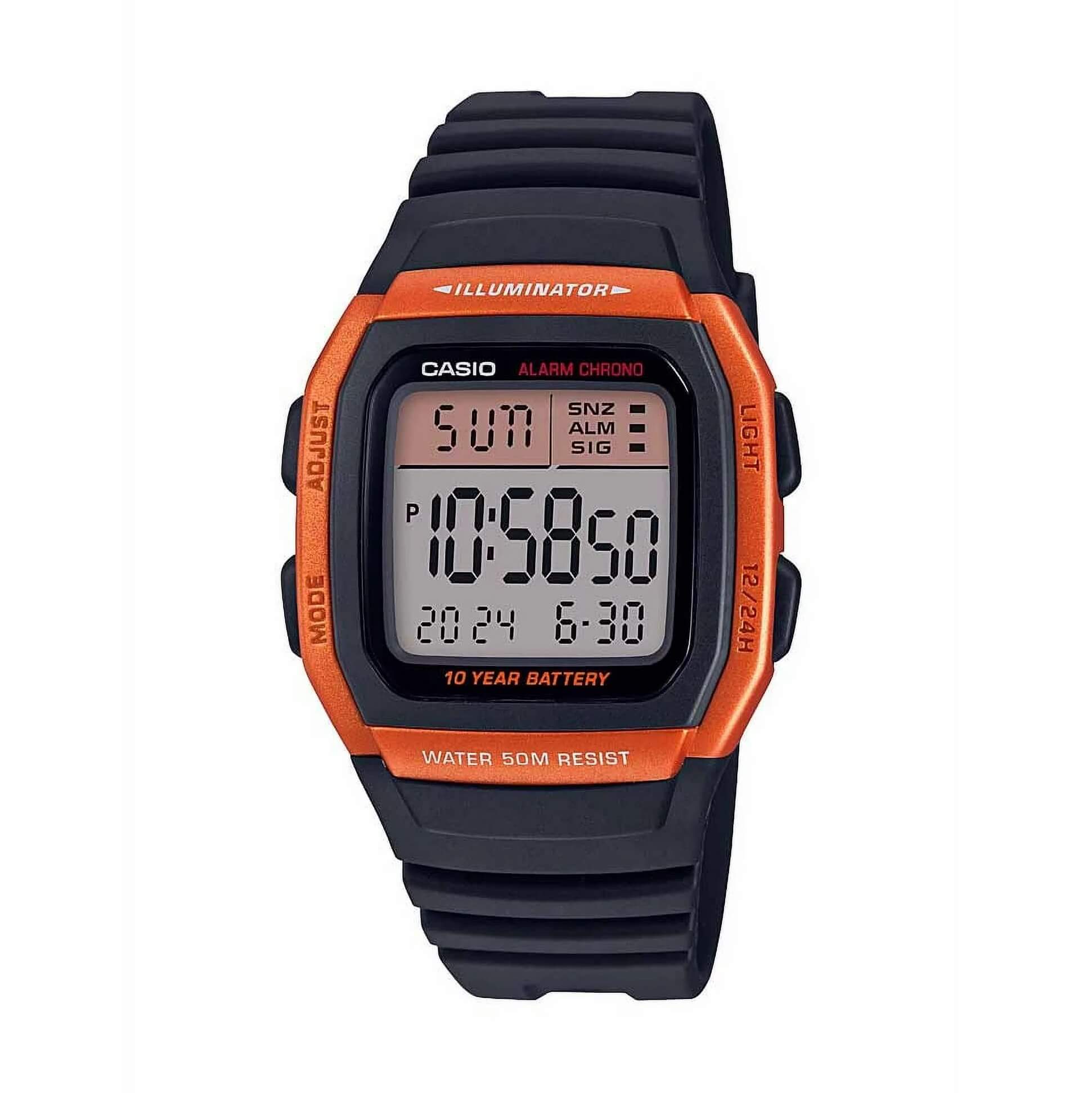 Casio Youth Dual Time Digital Resin Belt Watch W-96H-4A2VDF