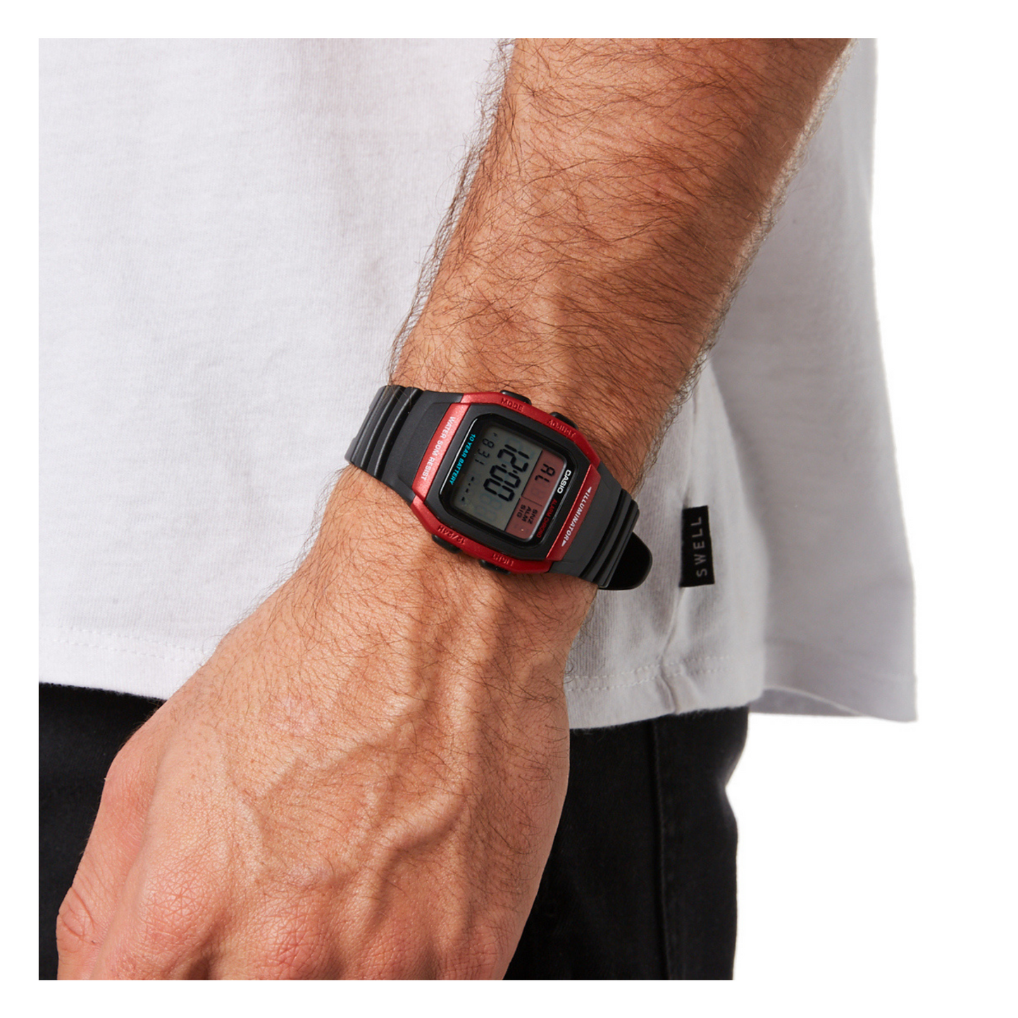 Casio Youth Dual Time Digital Resin Belt Watch W-96H-4AVDF