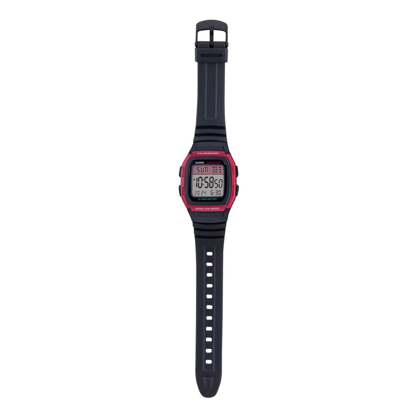 Casio Youth Dual Time Digital Resin Belt Watch W-96H-4AVDF
