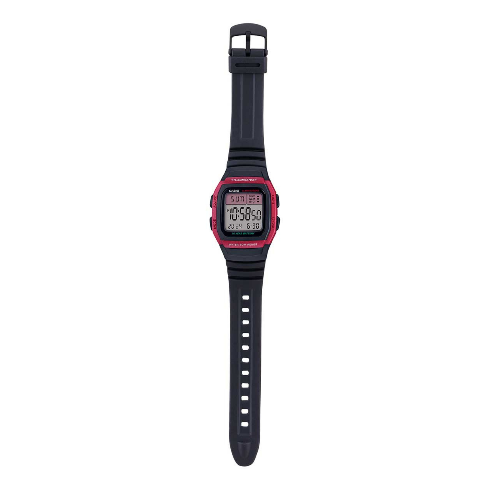 Casio Youth Dual Time Digital Resin Belt Watch W-96H-4AVDF
