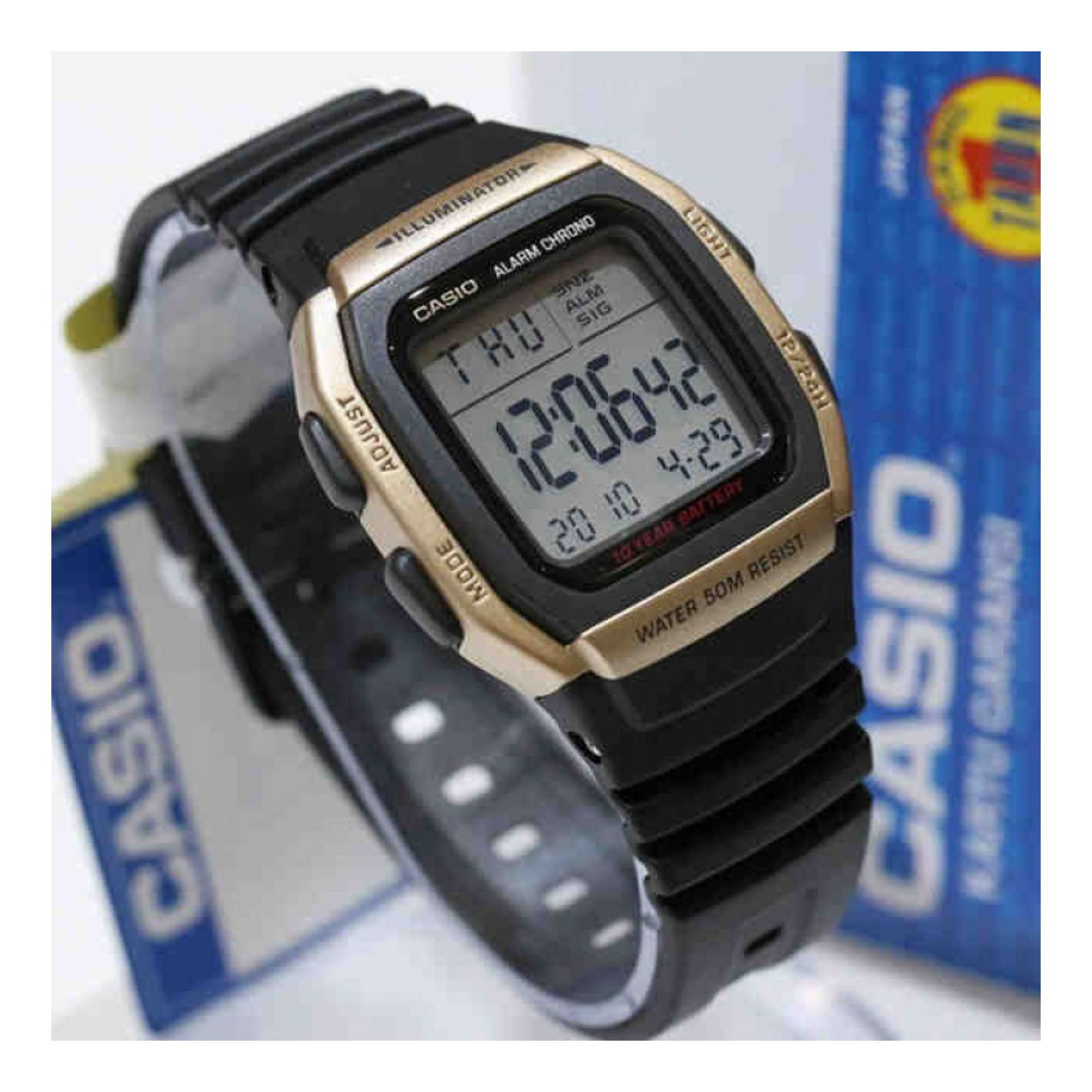 Casio Youth Dual Time Digital Resin Belt Watch W-96H-9AVDF