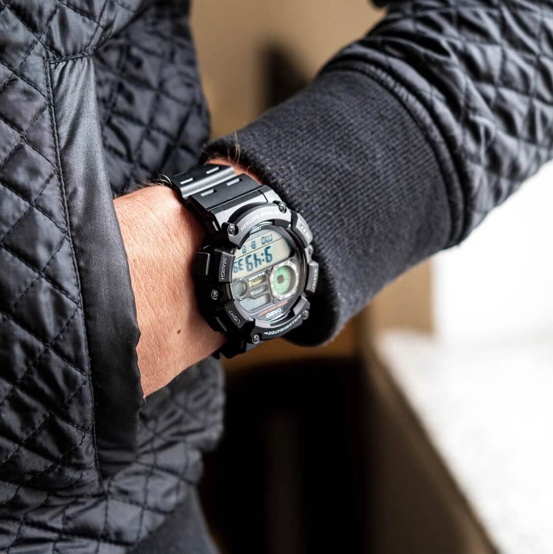 Casio Standard Moon Phase Digital Resin Belt Watch WS-1500H-1AVDF