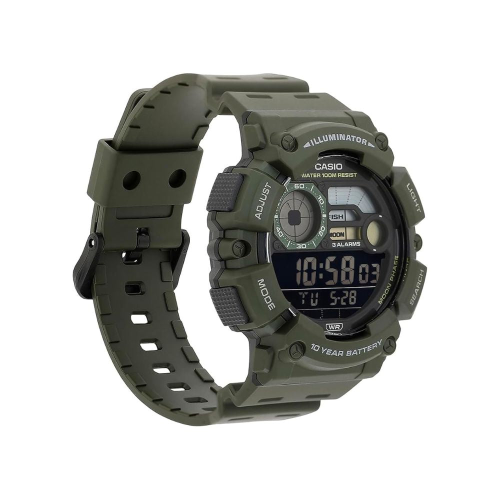 Casio Standard Moon Phase Digital Resin Belt Watch WS-1500H-3BVDF