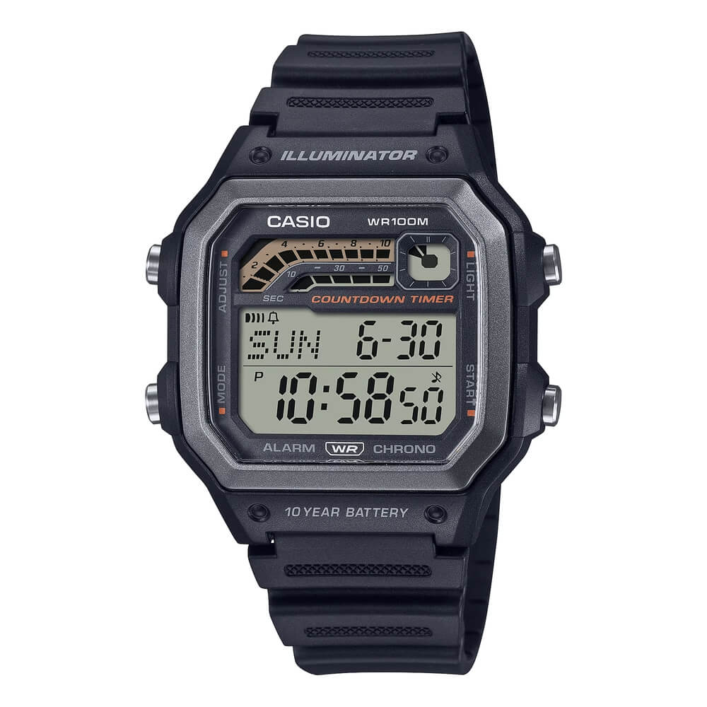 Casio Standard Illuminator Digital Resin Belt Watch WS-1600H-1AVDF