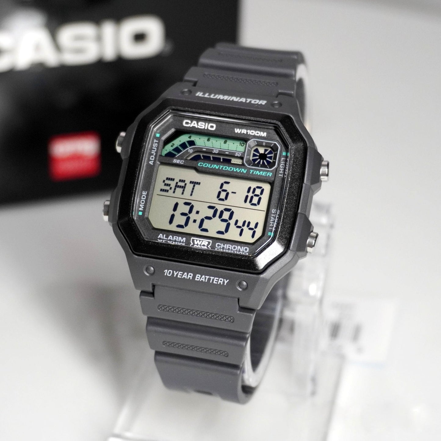 Casio Standard Illuminator Digital Resin Belt Watch WS-1600H-8AVDF
