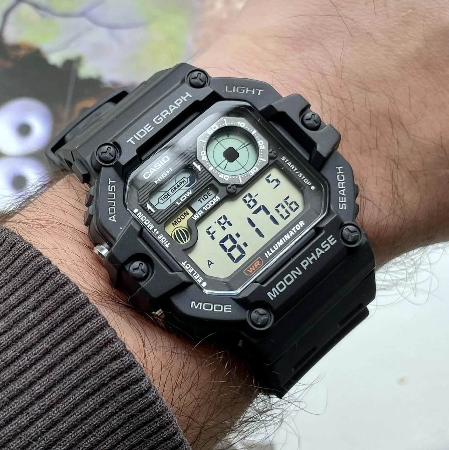 Casio Standard Moon Phase Digital Resin Belt Watch WS-1700H-1AVDF