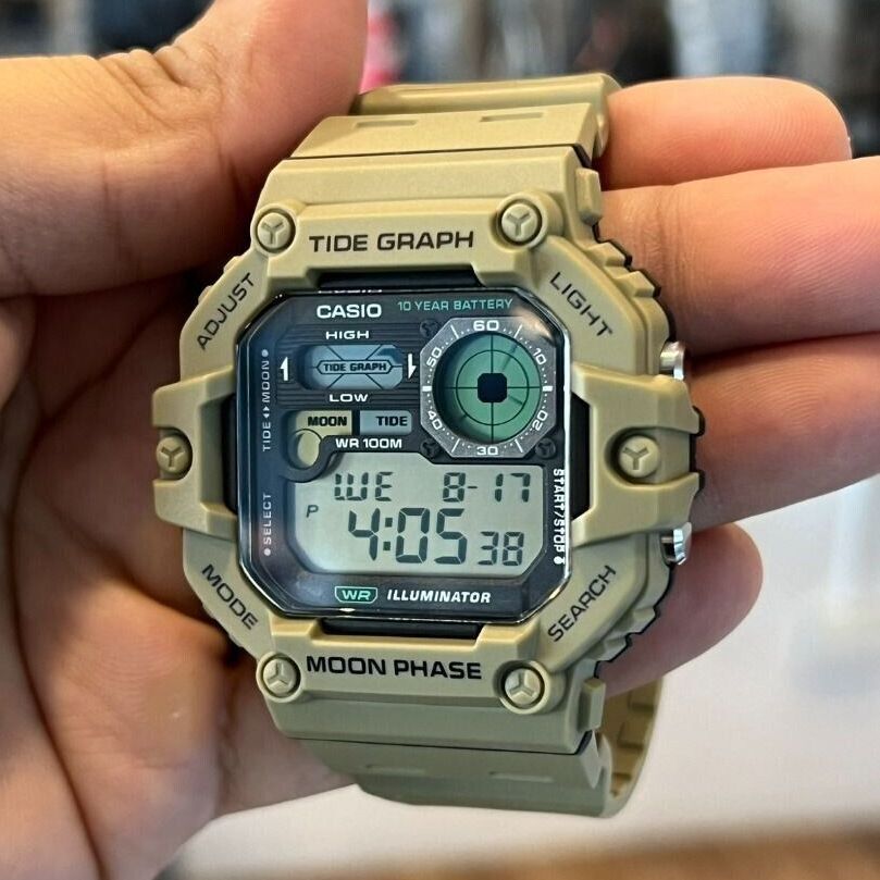 Casio Standard Moon Phase Digital Resin Belt Watch WS-1700H-5AVDF