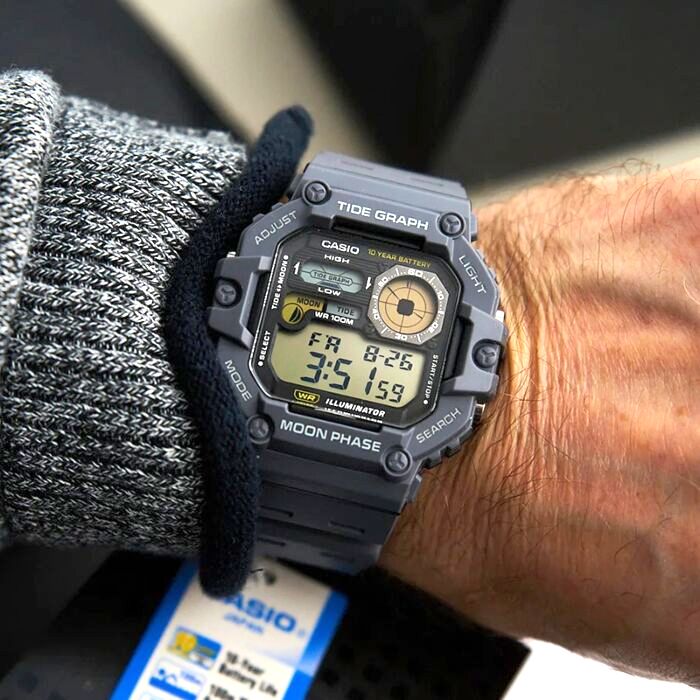 Casio Standard Moon Phase Digital Resin Belt Watch WS-1700H-8AVDF