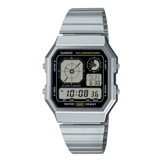 Casio Vintage World Time Digital Chain Watch A130WE-1ADF