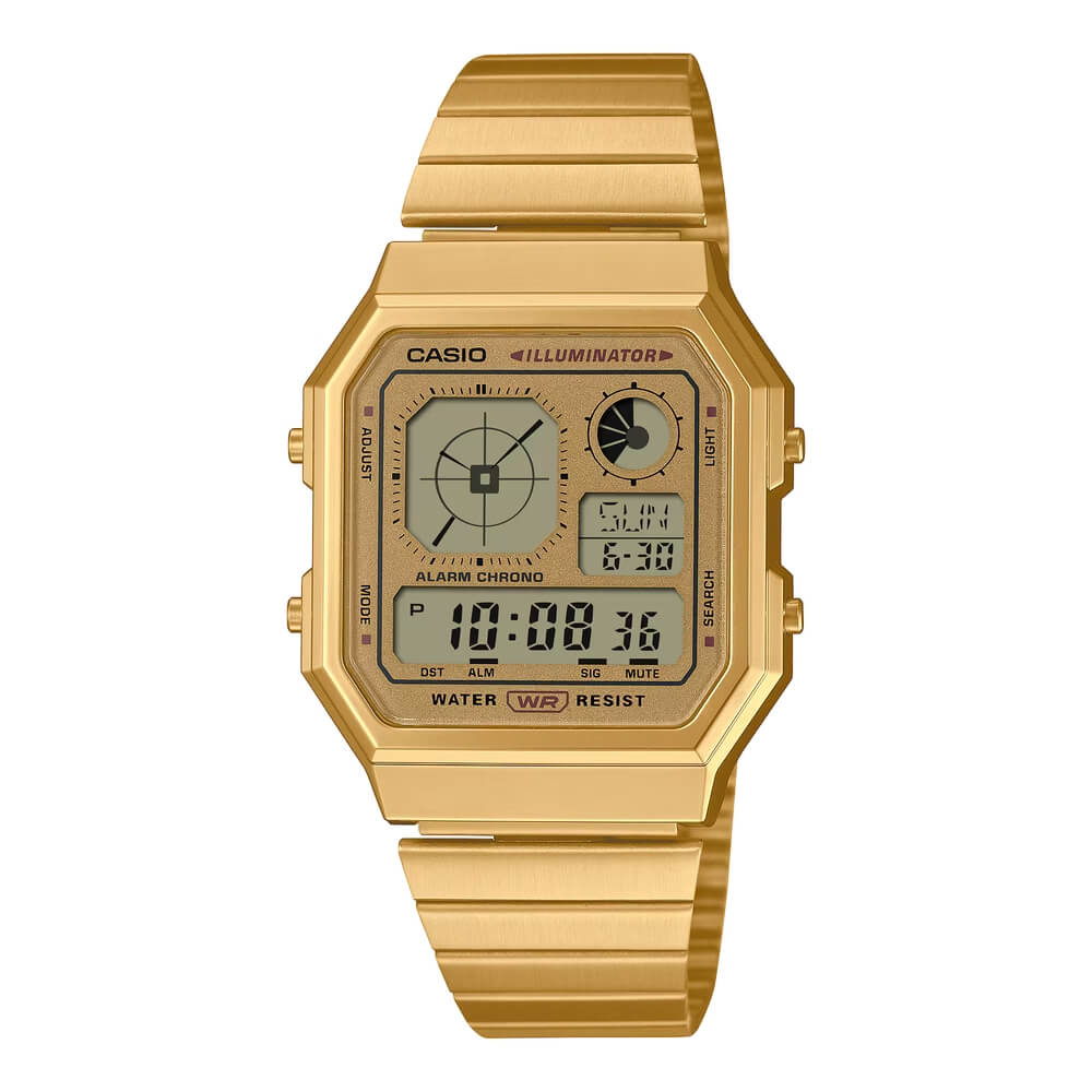 Casio Vintage World Time Digital Chain Watch A130WEG-9ADF - NAGRAM