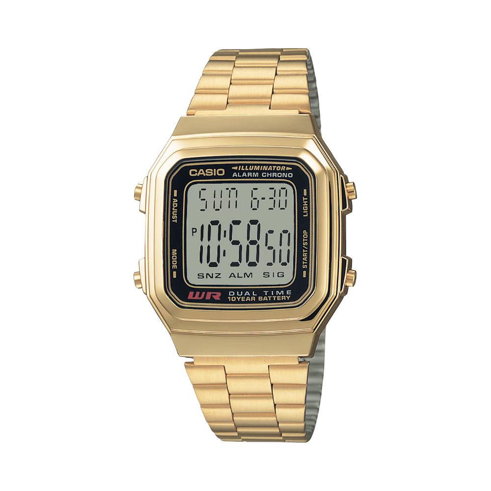 Casio Vintage Dual Time Digital Golden Chain Watch A178WGA-1ADF