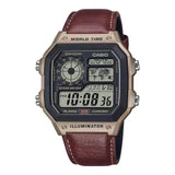 Casio AE-1200WHL-5AVDF Youth World Time Digital Leather Belt Watch