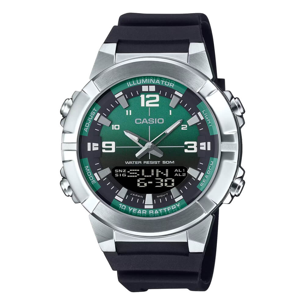 Casio Standard Dual Time Resin Belt Watch AMW-870A-3AVDF