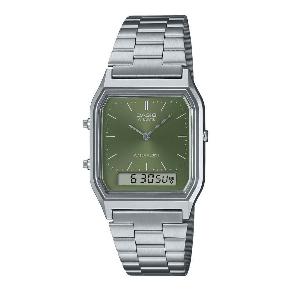 Casio Vintage Dual Time Chain Watch AQ-230A-3AMQYDF