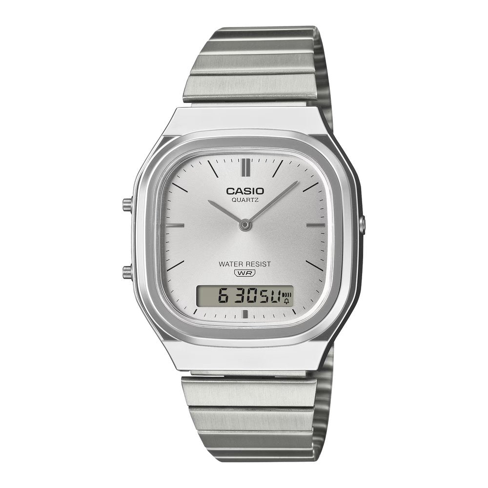WW3125 Casio Vintage Dual Time Chain Watch AQ-240E-7ADF Casio