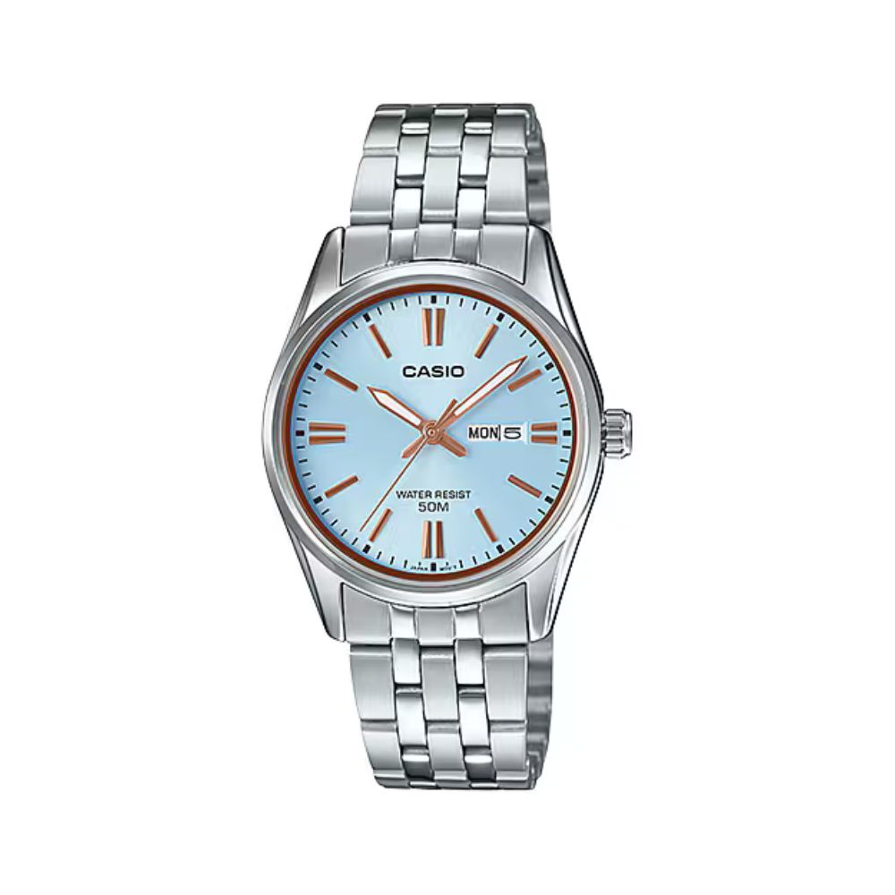 Casio Enticer Day Date Ladies Chain Watch LTP-1335D-2AVDF