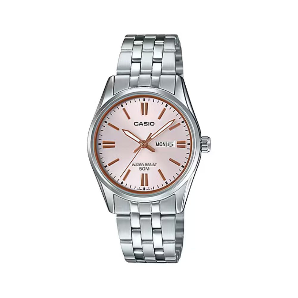 Casio Enticer Day Date Ladies Chain Watch LTP-1335D-4AVDF
