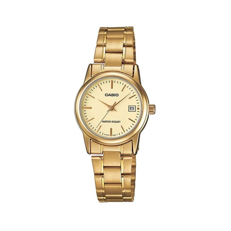 Casio Standard Date Ladies Chain Watch LTP-V002G-9AUDF