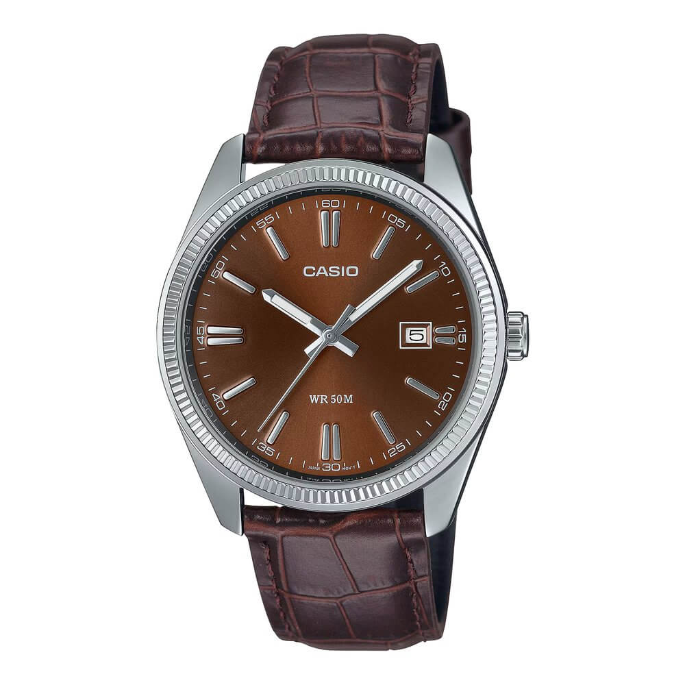Casio Enticer Date Leather Belt Watch MTP-1302PL-5AVEF