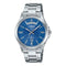 Casio Enticer Day Date Men's Watch - MTP-1381D-2AVDF, Stainless Steel Band, Silver/Blue