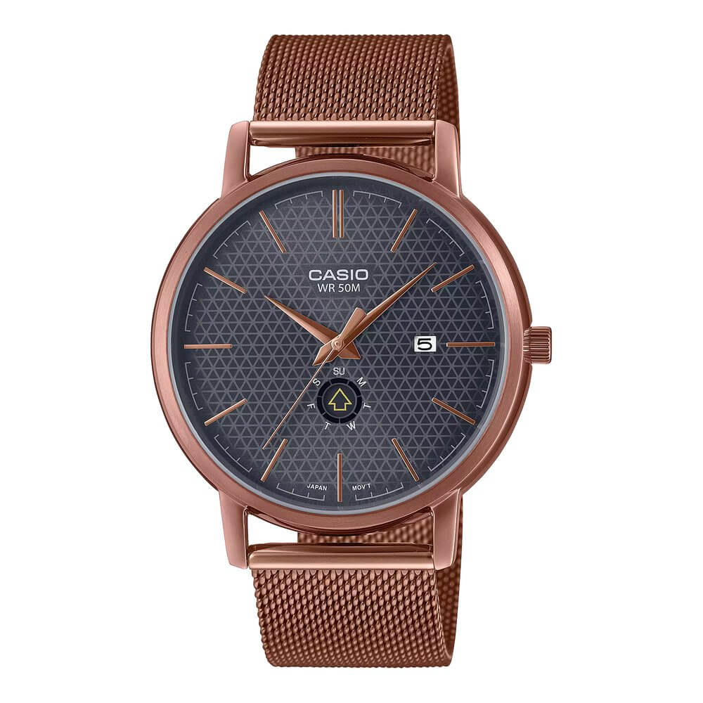 Casio Standard Day Date Mesh Chain Watch MTP-B125MR-8AVDF