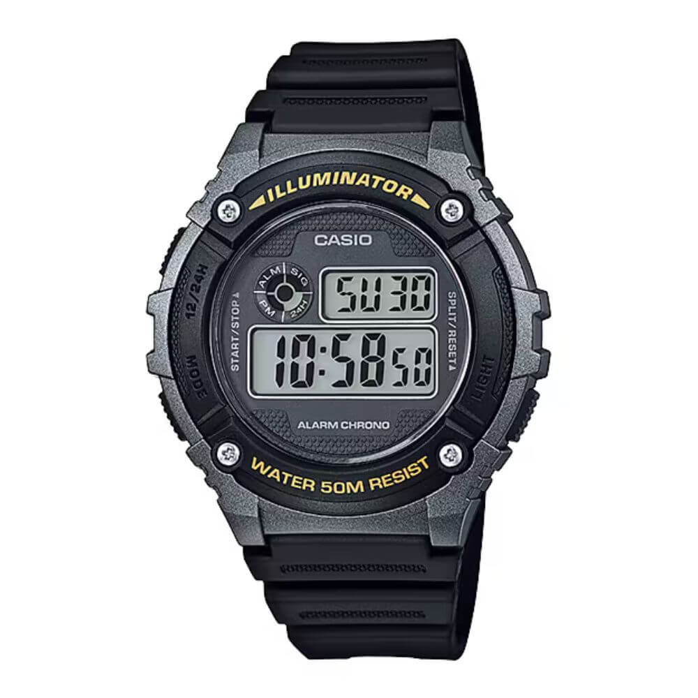 Casio Youth Illuminator Digital Resin Belt Watch W-216H-1BVDF
