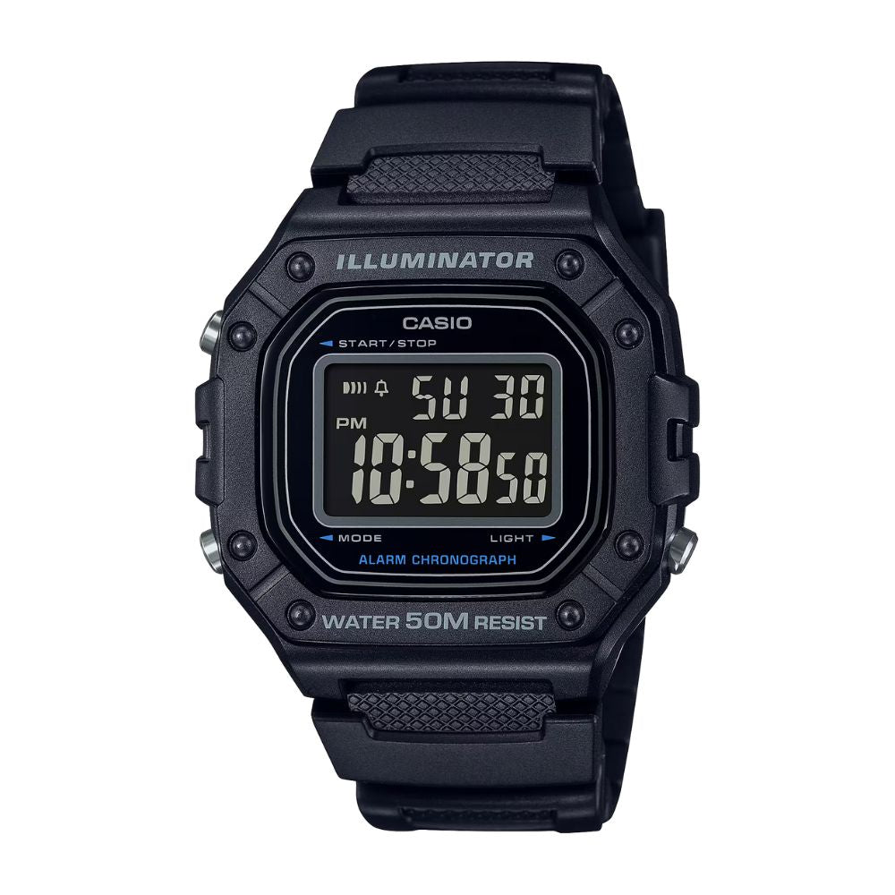 Casio Youth Digital Resin Belt Watch W-218H-1BVDF