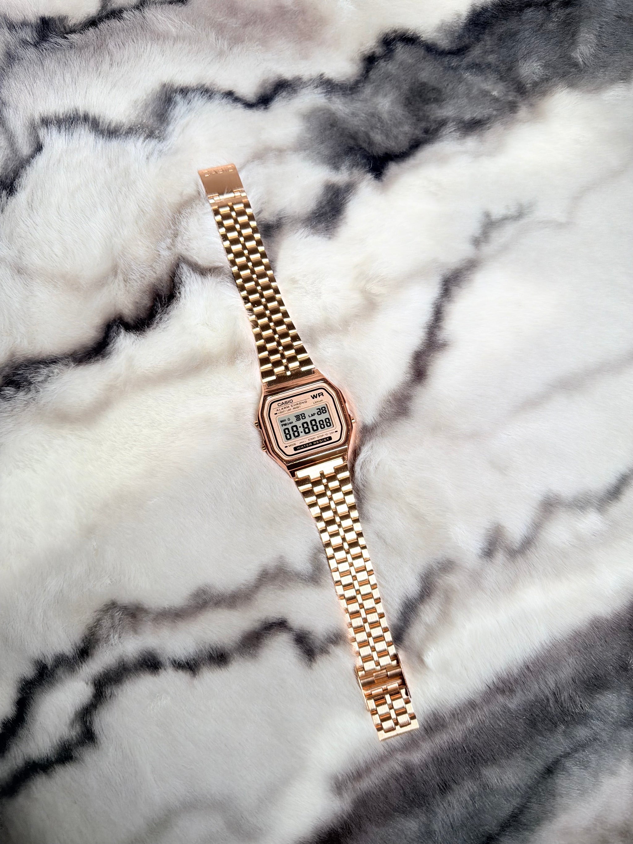 Casio A-159WA Digital Watch – Vintage Look, Premium Quality - Rose Gold Color Dial Edition Top Grade