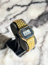 Casio A-159WA Digital Watch – Vintage Look, Premium Quality - Black Dial Golden Color Watch Top Grade