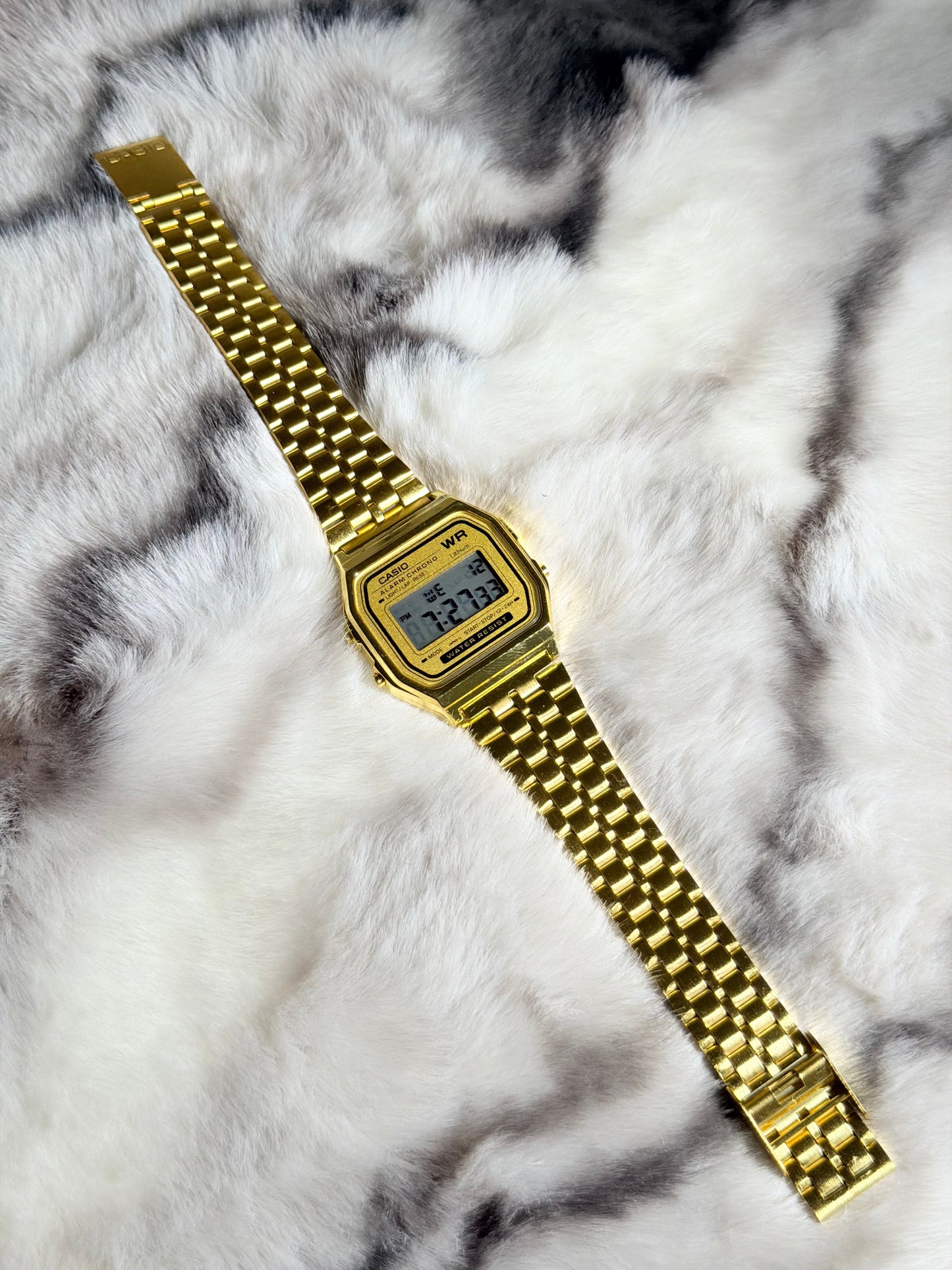 Casio A-159WA Digital Watch – Vintage Look, Premium Quality - Full Golden Color Dial Watch Top Grade