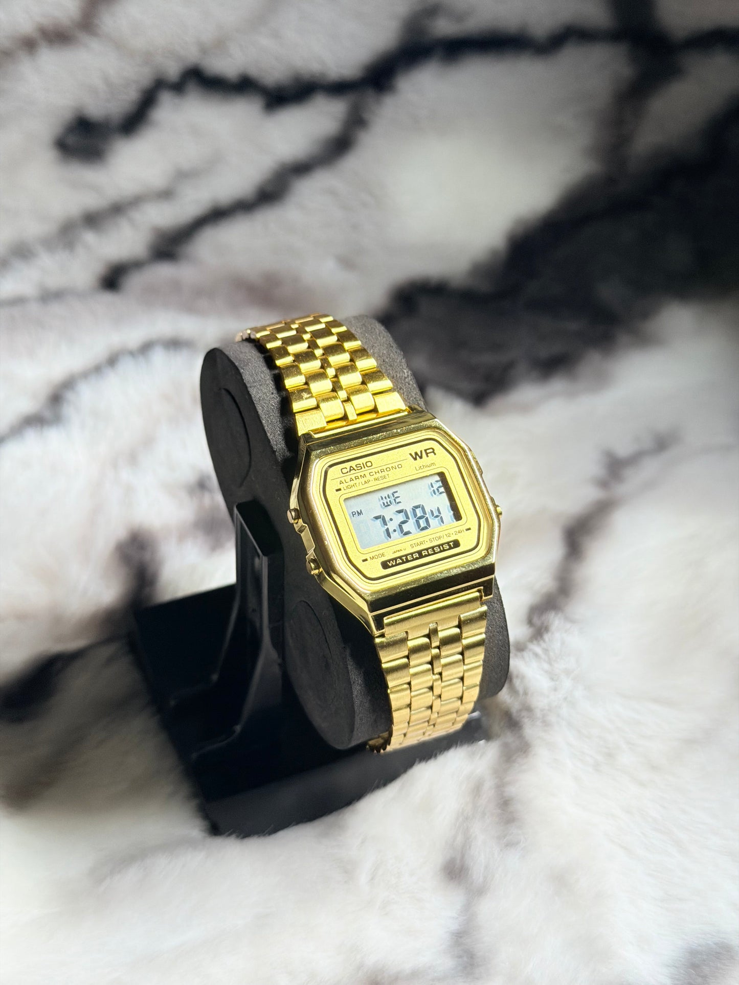 Casio A-159WA Digital Watch – Vintage Look, Premium Quality - Full Golden Color Dial Watch Top Grade