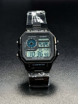 Casio AE-1200WHD-1AVDF Youth World Time Digital Stainless Steel Band Watch - Black Color