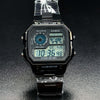 Casio AE-1200WHD-1AVDF Youth World Time Digital Stainless Steel Band Watch - Black Color