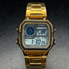Casio AE-1200WHD-1AVDF Youth World Time Digital Stainless Steel Band Watch - Golden Color