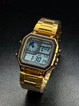 Casio AE-1200WHD-1AVDF Youth World Time Digital Stainless Steel Band Watch - Golden Color