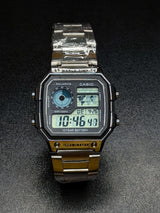 Casio AE-1200WHD-1AVDF Youth World Time Digital Stainless Steel Band Watch - Silver Color