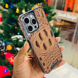 Generic Crocodile Skin Anti-Fall Case with Electroplated Bezel