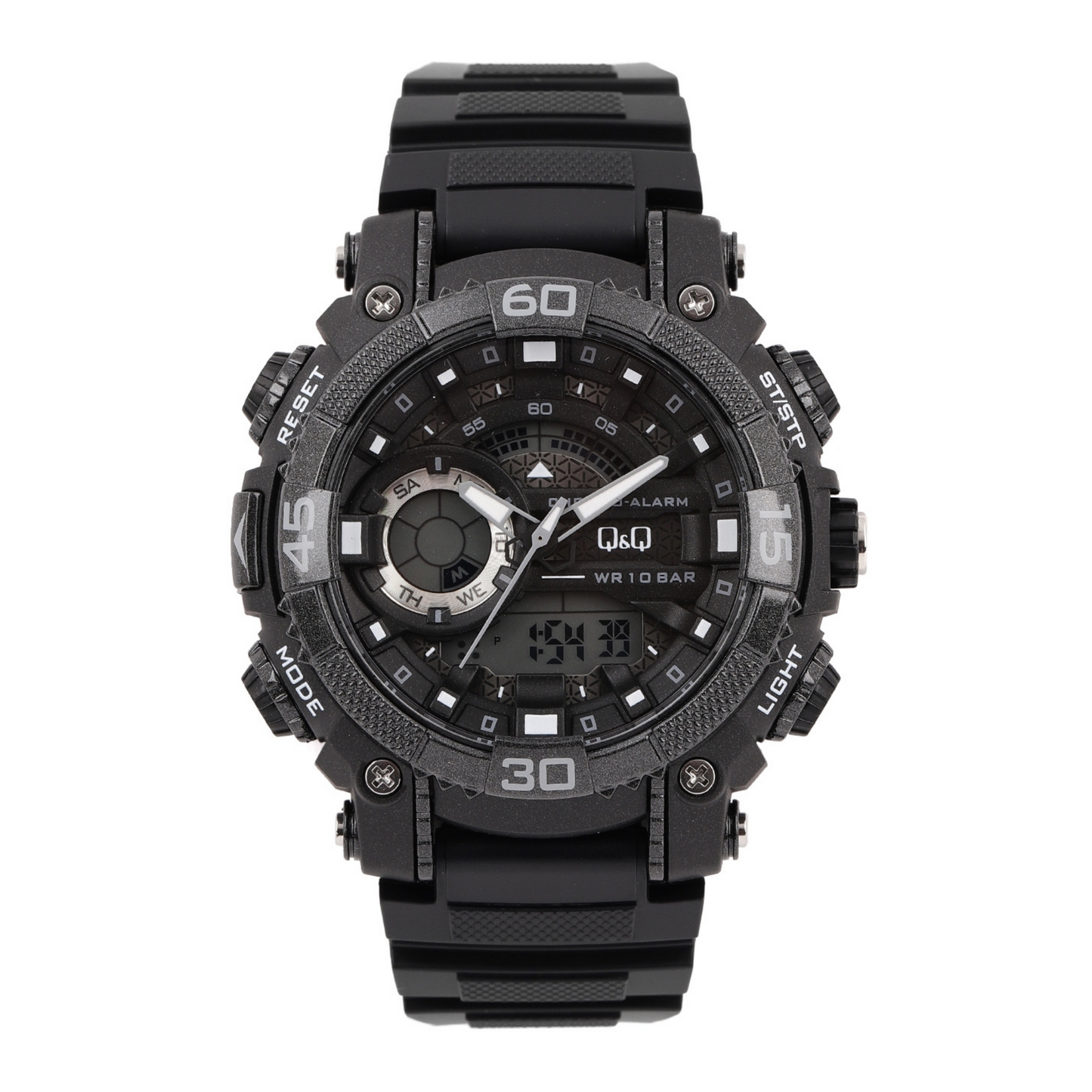 Q&Q Dual Time Sports Fiber Belt Watch GW87J001Y