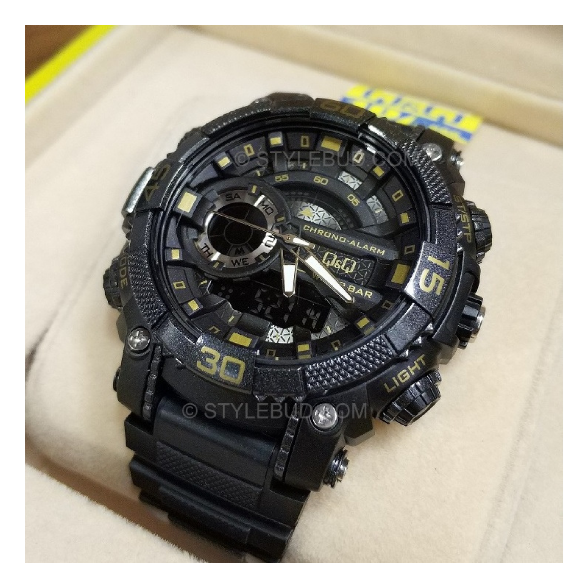 Q&Q Dual Time Sports Fiber Belt Watch GW87J004Y