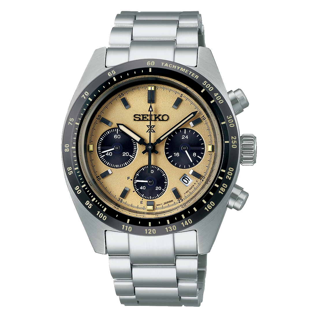 Seiko Prospex Speedtimer Solar Chronograph Watch - SSC817P1, Stainless Steel Band, Beige Dial SEIKO