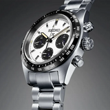 Seiko Prospex Speedtimer Solar Chronograph Watch - SSC813P1, Stainless Steel Band, White Dial SEIKO
