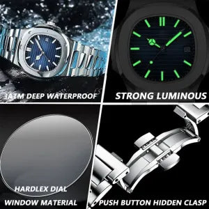 POEDAGAR 613 Men's Luminous Luxury Quartz Watch