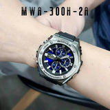 Casio Sport Analog Men's Watch - MWA-300H-2AV, Resin Band, Blue/Black CASIO