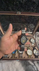 BINBOND B1236 Classic Quartz Luminous Watch – Stainless Steel, Moon Phase, 3BAR Water Resistant