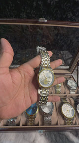 BINBOND B1236 Classic Quartz Luminous Watch – Stainless Steel, Moon Phase, 3BAR Water Resistant