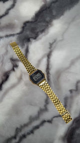Casio A159WA Vintage Digital Watch Premium - Black & Gold