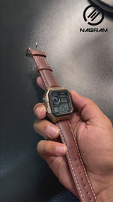 Casio Illuminator AE-1200WHL Premium Quality Digital Watch - Vintage Brown Leather